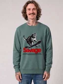 watapparel watapparel Sweatshirt Unisex Savage cat – Produktbild 1 von 1