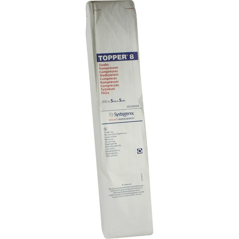 Solventum Germany TOPPER 8 Kompr.5x5 cm unsteril 200 St Kompressen – Produktbild 1 von 1