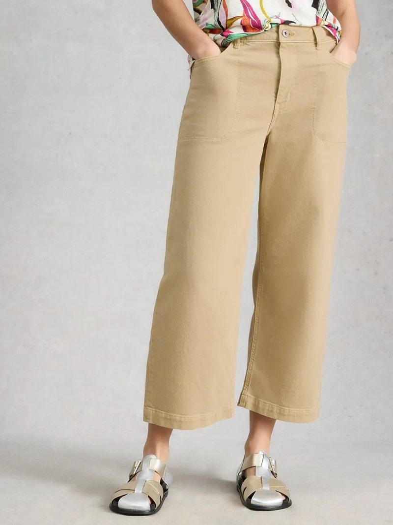White Stuff 7/8-Jeans Tia mit weitem Bein - 40/R, Hellgrün, – Produktbild 1 von 4