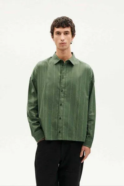 thinking mu thinking mu Dark Eucaliptus Jimmy Shirt, Dark eucaliptos (grün), – Produktbild 1 von 4