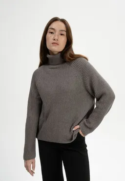 MELA MELA Rippstrick Rollkragenpullover Style CHIRHA aus 100% Bio-Baumwolle – Produktbild 1 von 1