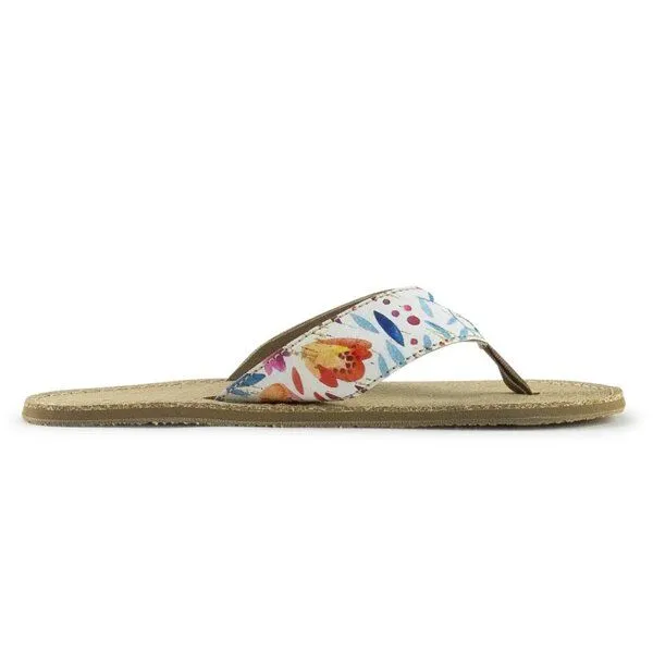 Doghammer Doghammer Veganer Barfußschuh-Zehentrenner - Terrar Toe Vegan, Weiß (flower), – Produktbild 3 von 4