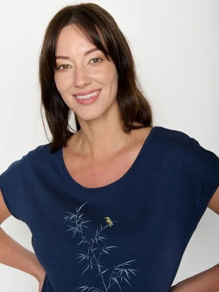 GreenBomb GREENBOMB Dickybird Cool - Lässiges T-Shirt aus Bio-Baumwolle / hochwertiger Print / GOTS / Fair & Vegan, Blau (marineblau), – Produktbild 2 von 4