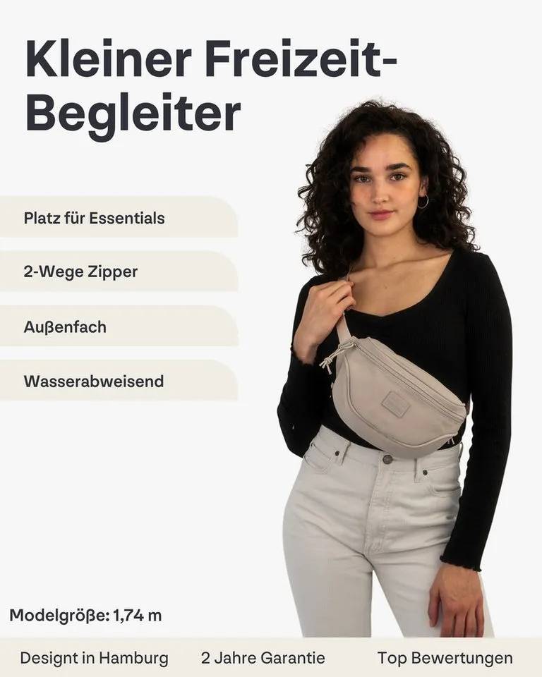 Johnny Urban Gürteltasche Ben Bauchtasche Damen Herren Wasserabweisend (1-tlg), Größenverstellbar, Wasserabweisend, Braun, – Produktbild 2 von 5