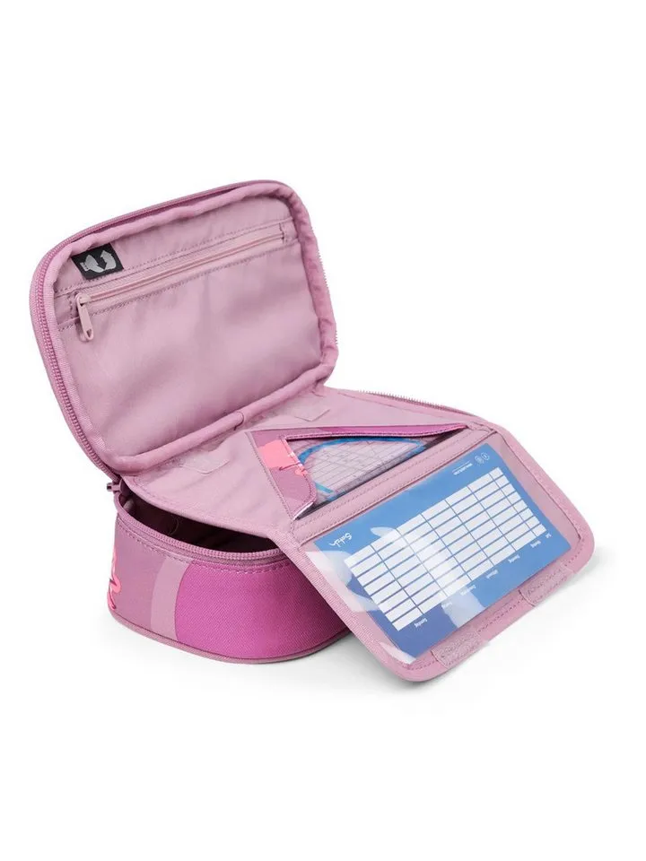 Satch Satch Federmäppchen Schlamperbox, (1-tlg), inklusive Geodreieck und Stundenplan, Lila, – Produktbild 7 von 8