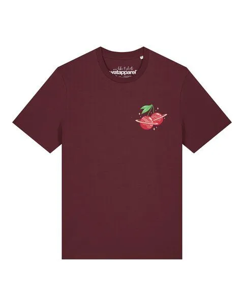 watapparel watapparel T-Shirt Unisex Cherry Planets, Burgundy, – Produktbild 1 von 2