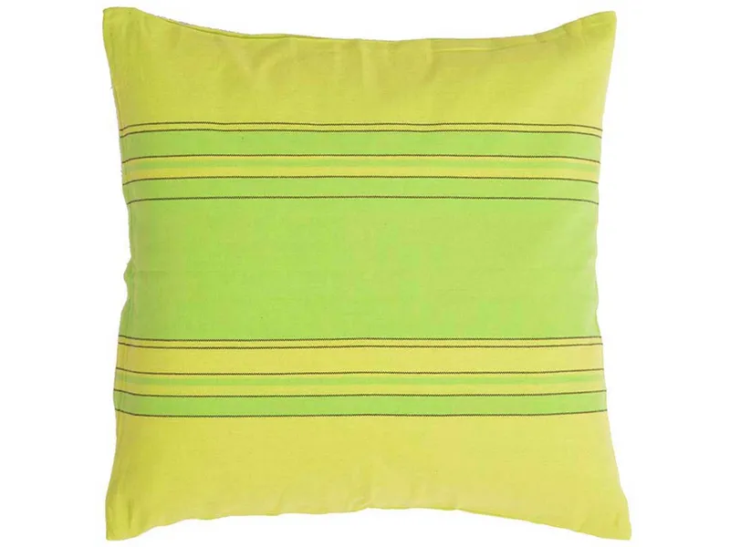 HängemattenGlück HängemattenGlück Kissenbezug aus reiner Bio Baumwolle 60x60cm Grüntöne, Lind gestreift (grün, mehrfarbig), – Produktbild 1 von 4