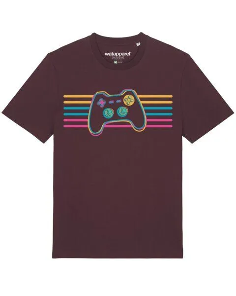 watapparel watapparel T-Shirt Unisex Retro Joystick, Red brown, – Produktbild 1 von 3