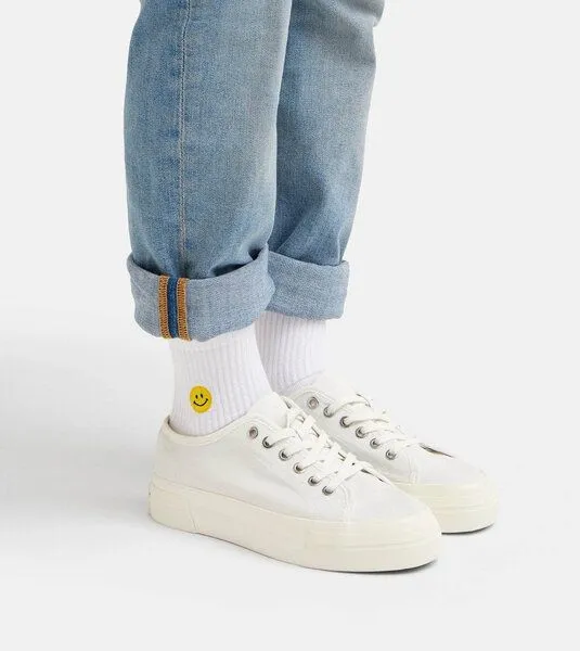 Natural Vibes Natural Vibes Smiley Quarter Socken | Bio GOTS | Sneaker Socken mit Smile | Herren Damen Socken | – Produktbild 4 von 4