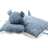 Flosinn Flosinn Kuscheltierkissen Nilpferd mit Teddyplüsch aus Baumwolle Personalisierbar, Blau, – Produktbild 2 von 6