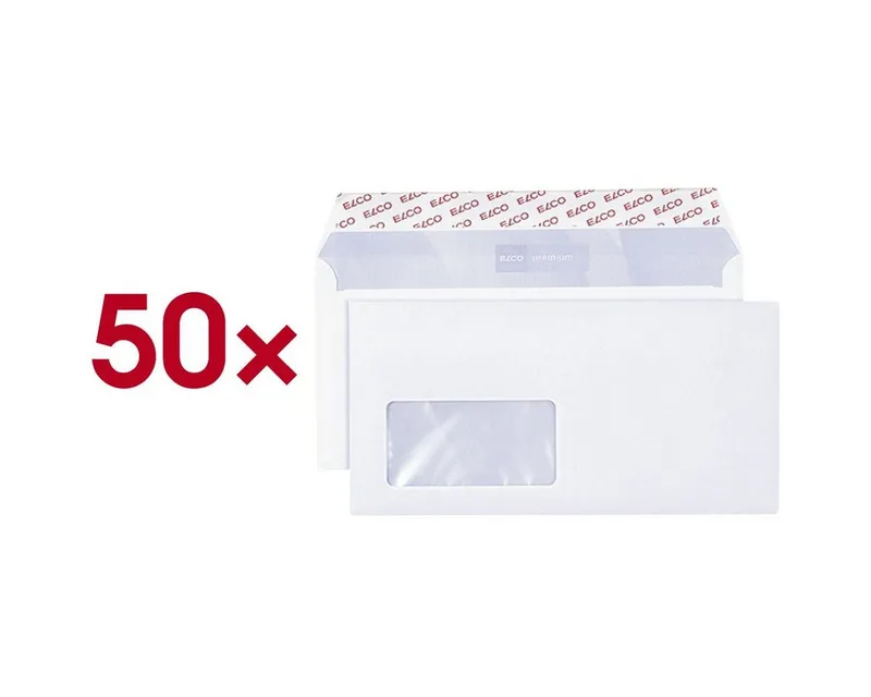 Elco Elco Briefumschlag Office, C5/6, mit Fenster, Haftklebung, Weiß, – Produktbild 1 von 5