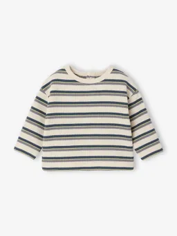 Vertbaudet Gestreiftes Shirt aus Waffelpikee Baby – Produktbild 1 von 1