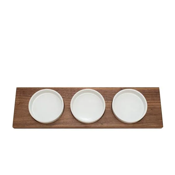 klotzaufklotz klotzaufklotz Servierschalen mit Holztablett, Weiß, – Produktbild 2 von 8