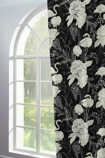 Nature by Adam Nature by Adam Vorhang aus 100% Bio-Baumwolle - Made in Germany - Eden, Schwarz, – Produktbild 4 von 7