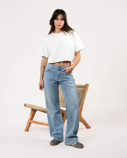 Kuyichi Kuyichi Damen vegan Jeans Lena Loose Misty Ocean – Produktbild 1 von 1