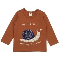 Walkiddy Walkiddy Kinder Langarmshirt GOTS-zertifiziert aus Bio-Baumwolle, braun mit Igelmotiv „Tiny Hedgehogs“, weicher Jersey – Produktbild 1 von 1