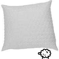 Kopfkissen mit Wellennaht 80 x 80 cm, mit Schafschurwollfüllung 1200g – Produktbild 1 von 1
