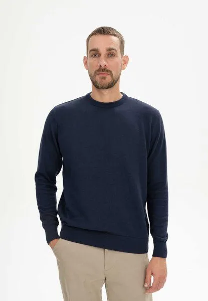 MELA MELA Feinstrick Pullover Style HIMAL aus 100% Bio-Baumwolle, Navy, – Produktbild 2 von 5