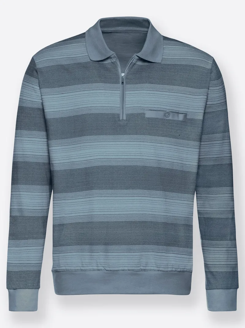 marco donati Langarm-Shirt blau-gestreift, Blau-gestreift, – Produktbild 2 von 2