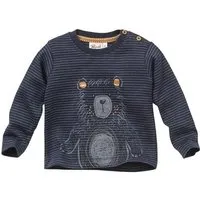 People Wear Organic People Wear Organic Langarmshirt, blau, "Bär", Bio-Baumwolle, Dunkelblau geringelt, – Produktbild 1 von 1