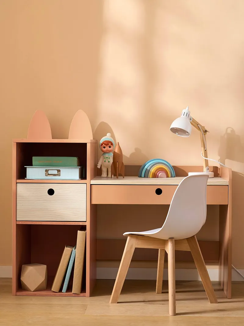 Vertbaudet Kinderschreibtisch mit Fuchsohren FOXY, Rost, – Produktbild 1 von 3