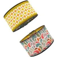 Seegarn Seegarn Wende-Armband 4cm, Paisley gr (weiß) / grafisch (gelb), – Produktbild 1 von 1