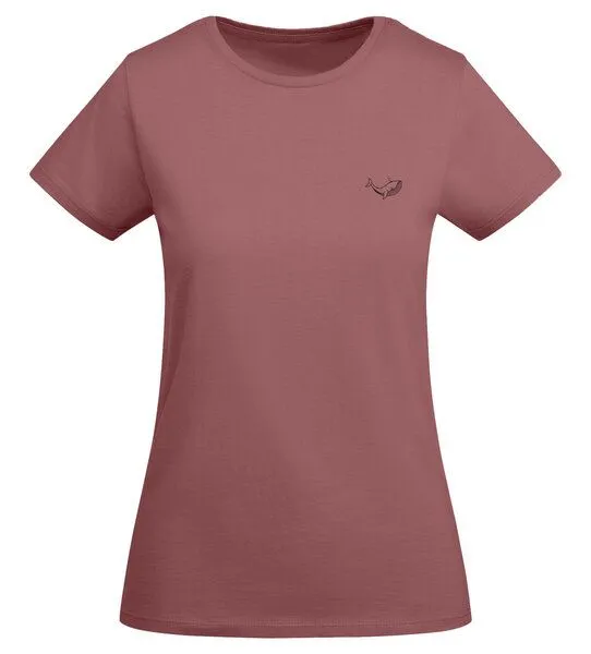 vis wear vis wear Wal der Ozeane - Damen Bio Baumwolle Shirt, Vintage rot, – Produktbild 4 von 4
