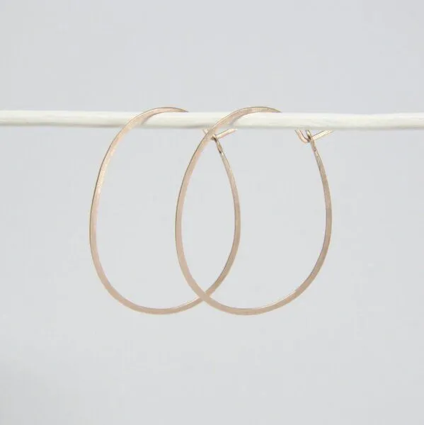 BELLYBIRD Jewellery BELLYBIRD Jewellery CREOLEN - Oval, gehämmert, M/L, Rosé vergoldet, – Produktbild 1 von 4