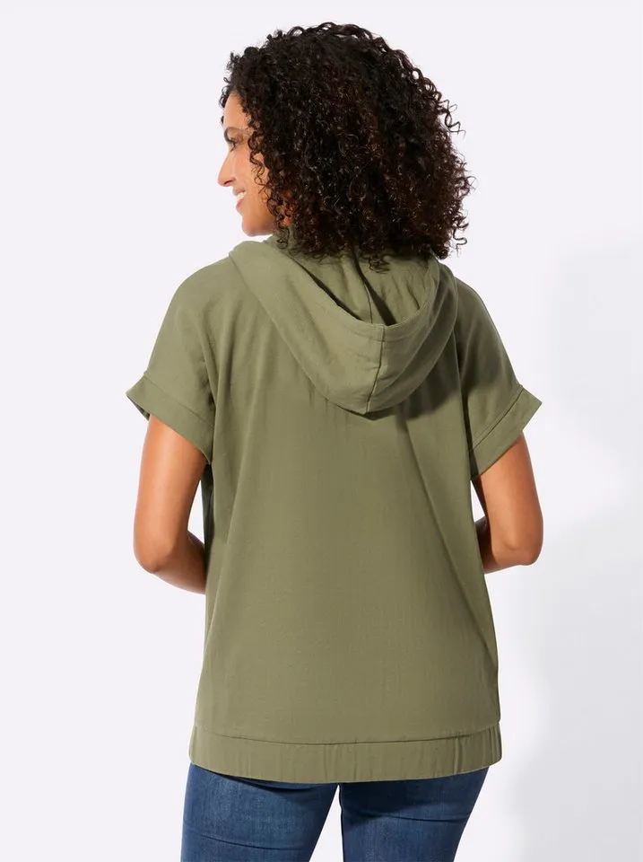 Witt Witt Shirtjacke Sweatjacke Kurzarm, Grün, – Produktbild 2 von 5
