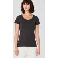 HempAge HempAge Damen T-Shirt mit Rollsaum Hanf/Bio-Baumwolle, Black(schwarz), – Produktbild 1 von 1