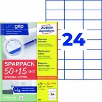 Avery Zweckform Avery Zweckform 1.560 Universaletiketten "6605" 50+15 Blatt, 70 x 37 mm – Produktbild 3 von 3