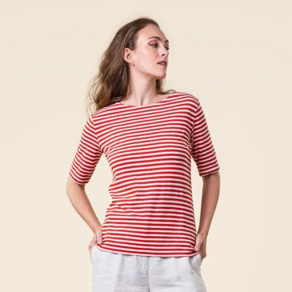 Living Crafts Living Crafts T-Shirt - TANINA, Cream/poincana red (mehrfarbig), – Produktbild 1 von 4