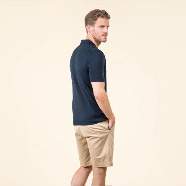 Living Crafts Living Crafts Bio-Herren-Polo-Shirt 'TAAROS' mit V-Ausschnitt, Midnight, – Produktbild 6 von 6