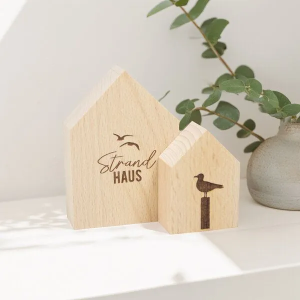 Bow & Hummingbird Bow & Hummingbird 2er Set Deko-Holzhäuschen Strandhaus – Produktbild 4 von 4
