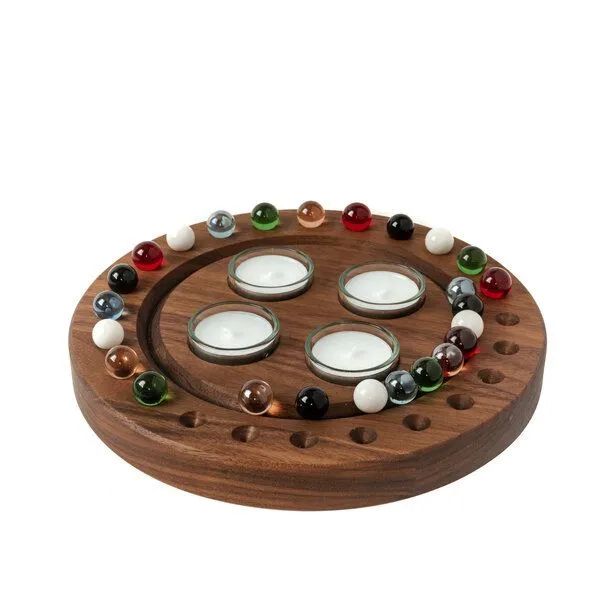 klotzaufklotz klotzaufklotz Adventskalender und Adventskranz mit Teelichtern, Gemischt, – Produktbild 1 von 8