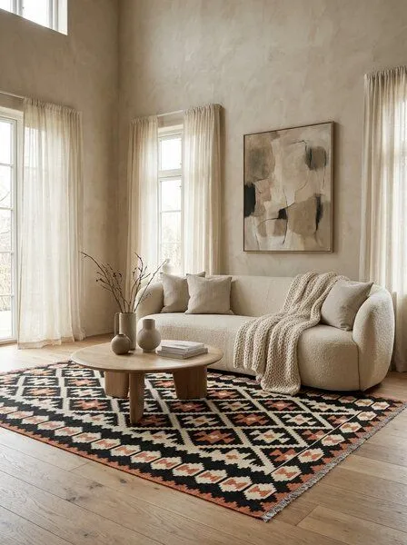 Rugtales Kelim Gashgai Mehrfarbig „Rugtales“ aus Schurwolle, 173x240 cm, Beige, – Produktbild 1 von 4