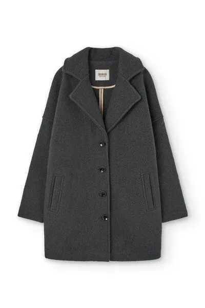 TIRALAHILACHA TIRALAHILACHA Tad Chunky Wool Coat, Schwarz, – Produktbild 4 von 4