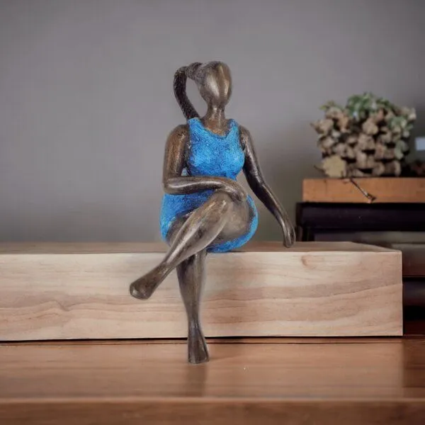 Moogoo Creative Africa Moogoo Creative Africa Bronze-Skulptur "Bobaraba Lola" by Alain Soré | 20cm 800g | verschiedene Farben, Blau, – Produktbild 2 von 2