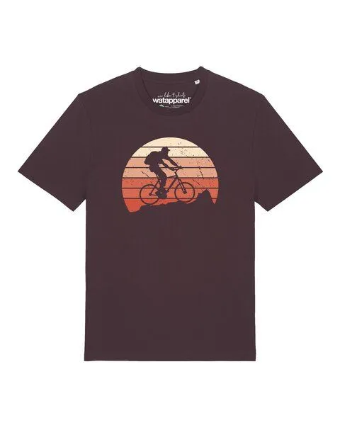 watapparel watapparel T-Shirt Unisex Mountainbike Silhouette, Red brown, – Produktbild 1 von 2