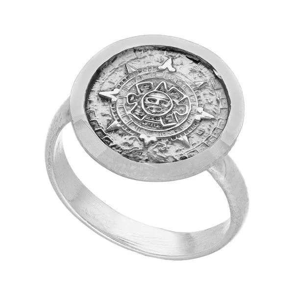 pakilia pakilia Silber Ring Aztekenkalender Fair-Trade und handmade – Produktbild 4 von 8