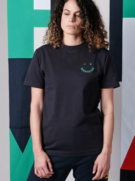 FANTASTIC REALITY STUDIOS Fantastic Reality Studios Whatever Boxy Fit T-Shirt – Bio-Baumwolle, Unisex, Blau, – Produktbild 4 von 4