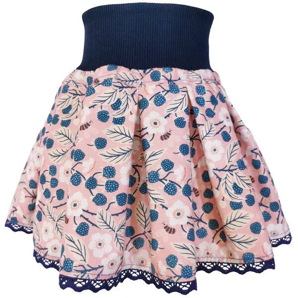 liebewicht liebewicht Rock Faltenrock rosa geblümt bio für Mädchen Gr.80-164, Rosa/blau, – Produktbild 1 von 7