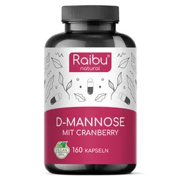 Raibu Natural D-Mannose mit Cranberry | 160 Kapseln – Produktbild 1 von 1
