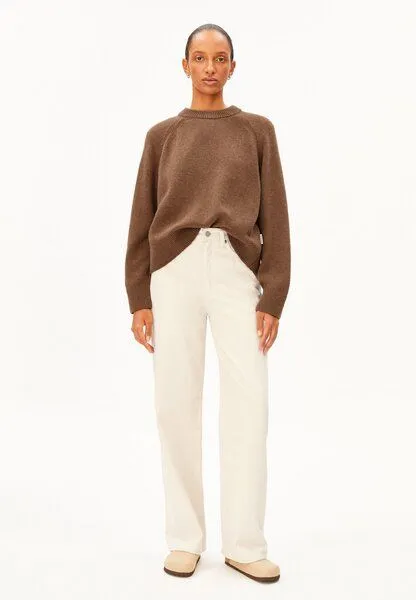 ARMEDANGELS Armedangels Wool Knit Damen Strickpullover aus recycelter Wolle mit Bio-Wolle, Claystone melange, – Produktbild 4 von 4