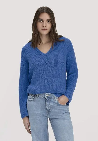 hessnatur hessnatur Strick Pullover Relaxed aus reinem Alpaka, Kornblume, – Produktbild 1 von 4