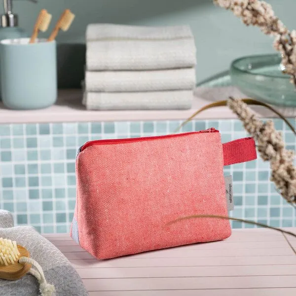 nahtur-design nahtur-design Kosmetiktasche aus 100% Leinen | Kleine Leinentasche, No_17 (blau), – Produktbild 4 von 4