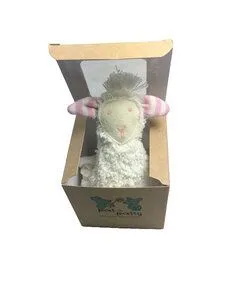 Pat und Patty Pat und Patty Personalisertes Schmusetuch/ Schnuffeltuch, Greifling "Schaf",SCT-46, Farbe: weiss/rosa, 100% Baumwolle-kbA – Produktbild 3 von 5
