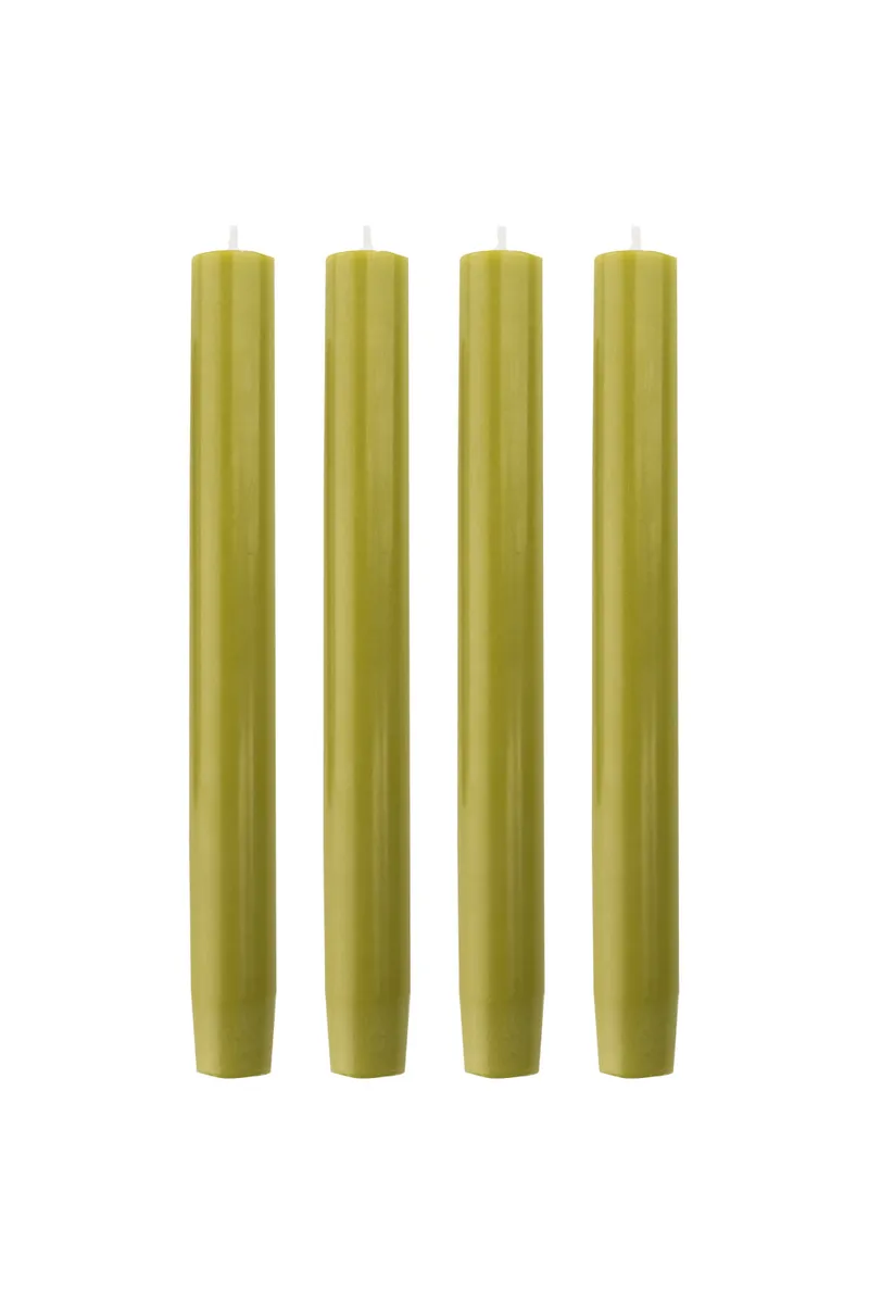 Tranquillo Handgearbeitete Stabkerzen GLUMI green 4er-Set, 20 cm - grün – Produktbild 1 von 4