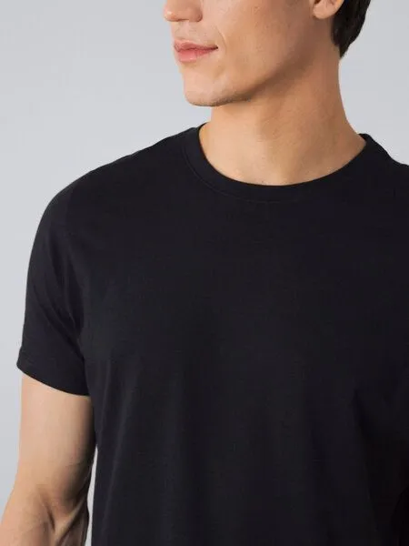 Honest Basics Honest Basics Herren Basic T-Shirt aus Bio- und recycelter Baumwolle, Schwarz, – Produktbild 4 von 4