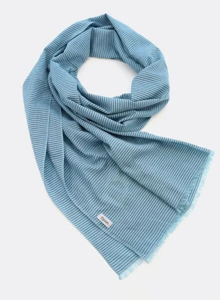Djian Djian Schal aus 100% Bio-Baumwolle – FINE STRIPES, Dunkelblau, – Produktbild 1 von 1